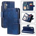 For Samsung Galaxy S24 FE 5G Tri-Fold 9-Card Wallets Leather Phone Case(Blue)