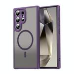 For Samsung Galaxy S25 Ultra 5G Fan Dun Series TPU Hybrid PC Frosted Magsafe Phone Case(Purple)