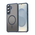 For Samsung Galaxy S25 5G Fan Dun Series TPU Hybrid PC Frosted Magsafe Phone Case(Blue)