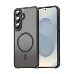 For Samsung Galaxy S25+ 5G Fan Dun Series TPU Hybrid PC Frosted Magsafe Phone Case(Black)