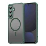 For Samsung Galaxy S24 FE 5G Fan Dun Series TPU Hybrid PC Frosted Magsafe Phone Case(Green)