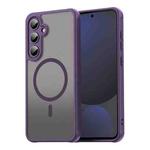 For Samsung Galaxy S24 FE 5G Fan Dun Series TPU Hybrid PC Frosted Magsafe Phone Case(Purple)