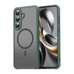For Samsung Galaxy S25 FE 5G Fan Dun Series TPU Hybrid PC Frosted Magsafe Phone Case(Green)