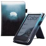 For Pocketbook PB616 Hand Rest Holder Painting Leather Smart Tablet Case(Jellyfish)