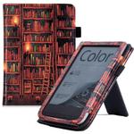For Pocketbook PB616 Hand Rest Holder Painting Leather Smart Tablet Case(Library)