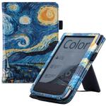 For Pocketbook PB616 Hand Rest Holder Painting Leather Smart Tablet Case(Starry Night)