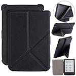 For Pocketbook B606 628 633 632 627 616 Cross Texture Deformation TPU Leather Smart Tablet Case(Black)