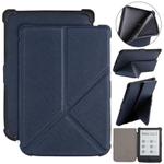 For Pocketbook B606 628 633 632 627 616 Cross Texture Deformation TPU Leather Smart Tablet Case(Dark Blue)
