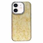 For iPhone 12 Diamond Frame Glitter PC Hybrid TPU Phone Case(Yellow)