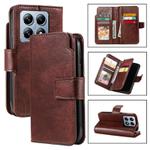 For Xiaomi 14T Tri-Fold 9-Card Wallets Leather Phone Case(Brown)