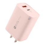 AR-PD12 65W QC3.0 USB and USB-C / Type-C PD Quick Charger, US Plug(Pink)