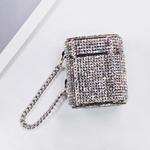 For AirPods 2 / 1 Cylindrical Diamond Bluetooth Earphone Protective Case(Silver)
