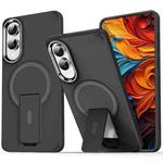 For Samsung Galaxy S25 Edge 5G Acrylic Hybrid TPU MagSafe Holder Phone Case(Black)