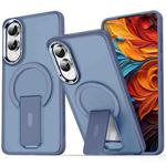 For Samsung Galaxy S25 Edge 5G Acrylic Hybrid TPU MagSafe Holder Phone Case(Dark Blue)