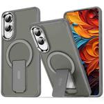 For Samsung Galaxy S25 Edge 5G Acrylic Hybrid TPU MagSafe Holder Phone Case(Titanium Grey)