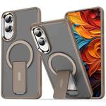 For Samsung Galaxy S25 Edge 5G Acrylic Hybrid TPU MagSafe Holder Phone Case(Gold)