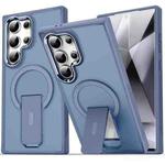 For Samsung Galaxy S25 Ultra 5G Acrylic Hybrid TPU MagSafe Holder Phone Case(Dark Blue)