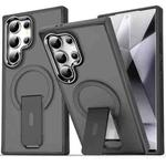 For Samsung Galaxy S25 Ultra 5G Acrylic Hybrid TPU MagSafe Holder Phone Case(Transparent Black)