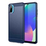 For Samsung Galaxy F06 5G Carbon Fiber Brushed Texture TPU Phone Case(Blue)