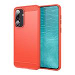 For Samsung Galaxy F56 5G Carbon Fiber Brushed Texture TPU Phone Case(Red)