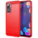 For Samsung Galaxy F36 5G Carbon Fiber Brushed Texture TPU Phone Case(Red)