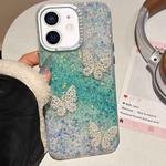 For iPhone 11 Butterflies Starry Sky Gradient IMD Phone Case(Green)