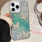 For iPhone 11 Pro Butterflies Starry Sky Gradient IMD Phone Case(Green)
