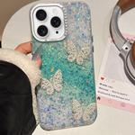 For iPhone 11 Pro Max Butterflies Starry Sky Gradient IMD Phone Case(Green)