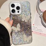 For iPhone 12 Pro Butterflies Starry Sky Gradient IMD Phone Case(Black)