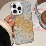 For iPhone 13 Pro Butterflies Starry Sky Gradient IMD Phone Case(Yellow)