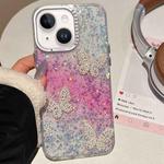 For iPhone 14 Butterflies Starry Sky Gradient IMD Phone Case(Pink)