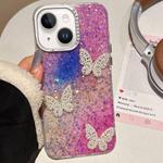 For iPhone 15 Plus Butterflies Starry Sky Gradient IMD Phone Case(Colorful)