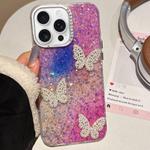 For iPhone 16 Pro Butterflies Starry Sky Gradient IMD Phone Case(Colorful)