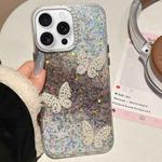 For iPhone 16 Pro Butterflies Starry Sky Gradient IMD Phone Case(Black)