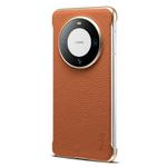 For Huawei Mate 60 Pro Denior A20 Genuine Leather Litchi Texture MagSafe Frameless Phone Case(Brown)