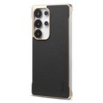 For Samsung Galaxy S25 Ultra 5G Denior A20 Genuine Leather Litchi Texture MagSafe Frameless Phone Case(Black)