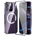 For iPhone 16 Pro Max 360 Full Body Magnetic Frosted MagSafe Phone Case(Purple)