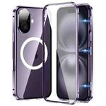 For iPhone 16 360 Full Body Magnetic Frosted MagSafe Phone Case(Purple)