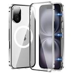 For iPhone 16 360 Full Body Magnetic Frosted MagSafe Phone Case(Silver)