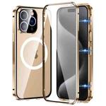 For iPhone 15 Pro Max 360 Full Body Magnetic Frosted MagSafe Phone Case(Desert Gold)