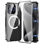 For iPhone 15 Pro Max 360 Full Body Magnetic Frosted MagSafe Phone Case(Black)