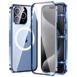 For iPhone 15 Pro 360 Full Body Magnetic Frosted MagSafe Phone Case(Sierra Blue)
