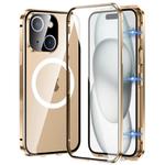 For iPhone 15 360 Full Body Magnetic Frosted MagSafe Phone Case(Desert Gold)