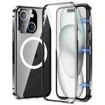 For iPhone 15 360 Full Body Magnetic Frosted MagSafe Phone Case(Black)