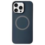 For iPhone 13 Pro Max Metal Frame Liquid Silicone MagSafe Phone Case(Graphite Black)