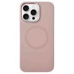 For iPhone 13 Pro Max Metal Frame Liquid Silicone MagSafe Phone Case(Cherry Blossom Pink)
