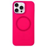 For iPhone 13 Pro Metal Frame Liquid Silicone MagSafe Phone Case(Rose Red)