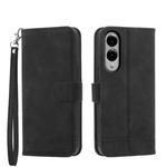 For Samsung Galaxy S25 Edge 5G Dierfeng Dream Line TPU Hybrid PU Leather Phone Case(Black)