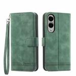 For Samsung Galaxy S25 Edge 5G Dierfeng Dream Line TPU Hybrid PU Leather Phone Case(Green)