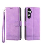 For Samsung Galaxy S25 FE 5G Dierfeng Dream Line TPU Hybrid PU Leather Phone Case(Purple)